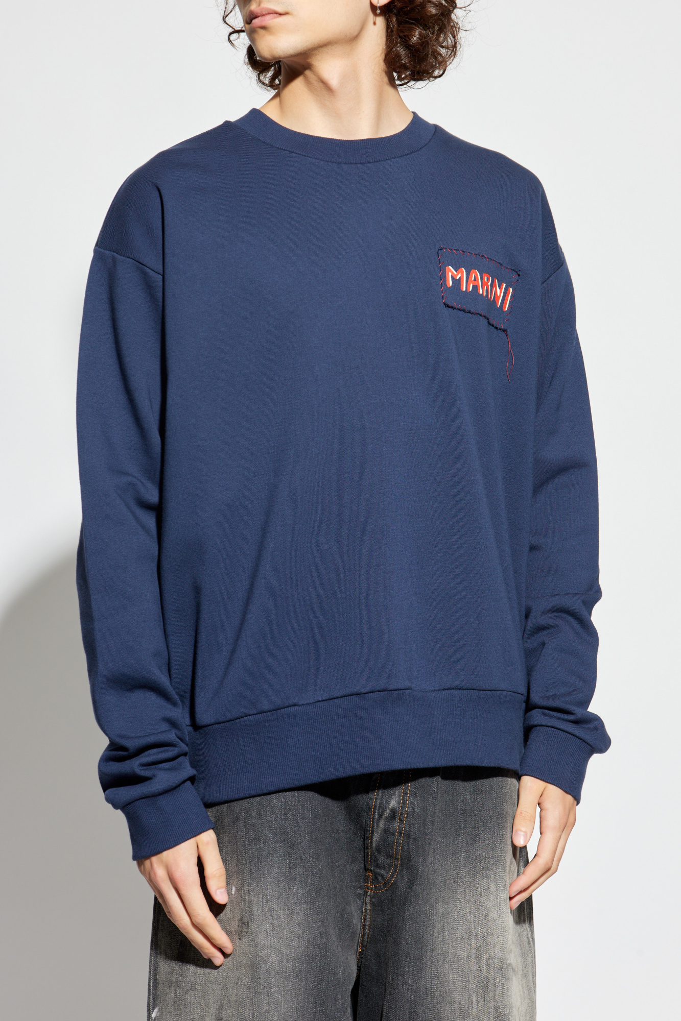 ★MARNI★ Logo Sweatshirt Blue Keanite FUMU0074PDUSCW22FLB95 Buy Marni Logo Sweatshirt 'Blue Kyanite' - FUMU0074P9 USCU87